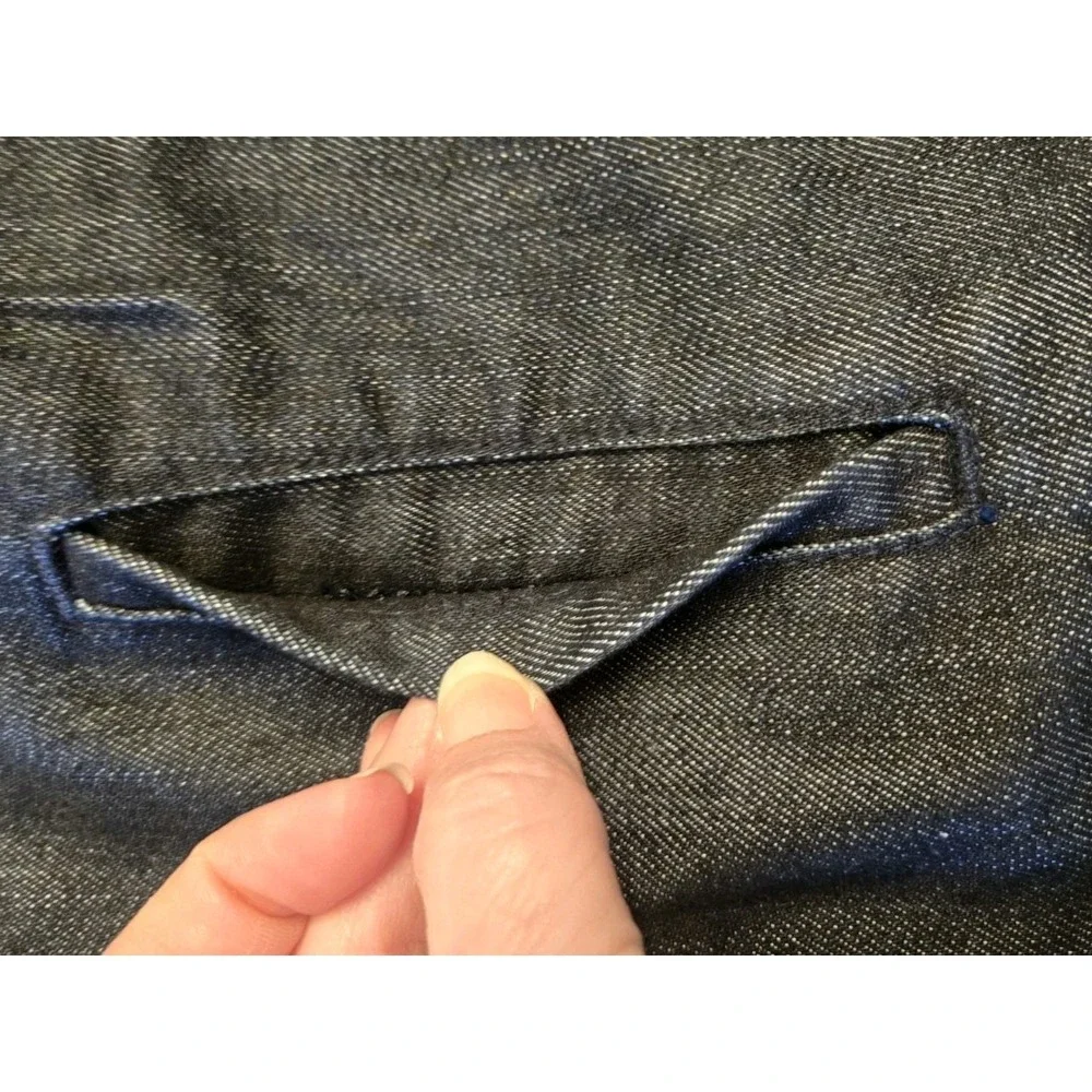 Chico's Platinum Women's Blue‎ Dress Pants Denim Straight Leg Flat Front Pockets